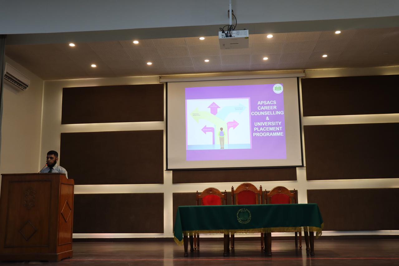 The career counseling session by Mrs. Samreen Asghar Incharge Career Counselor APSAC Secretariat